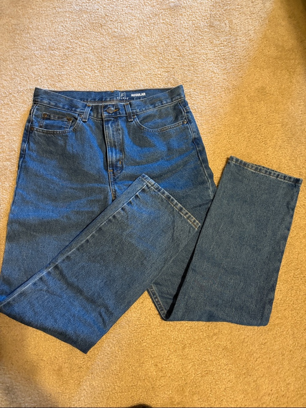 George Men's Straight Jeans in Blue Denim